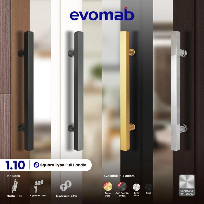 evomab Pull Handle Pintu Minimalis Hitam 1.10