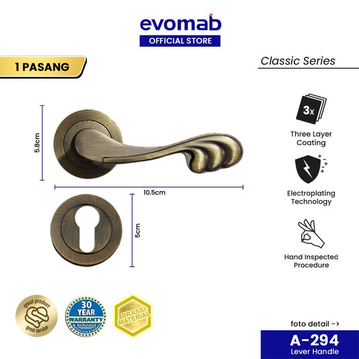 evomab Lever Handle Pintu Klasik / Antik A-294