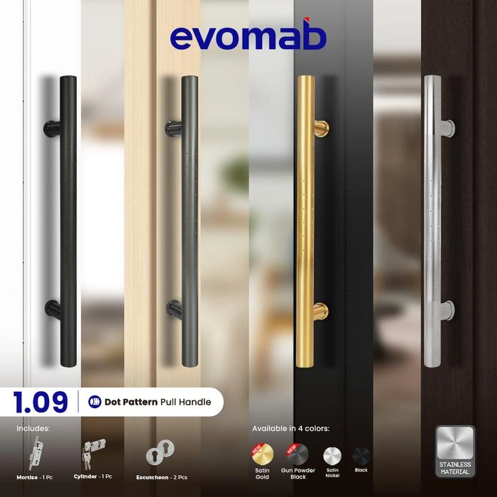 evomab Pull Handle Pintu Minimalis warna Hitam 1.09-BL
