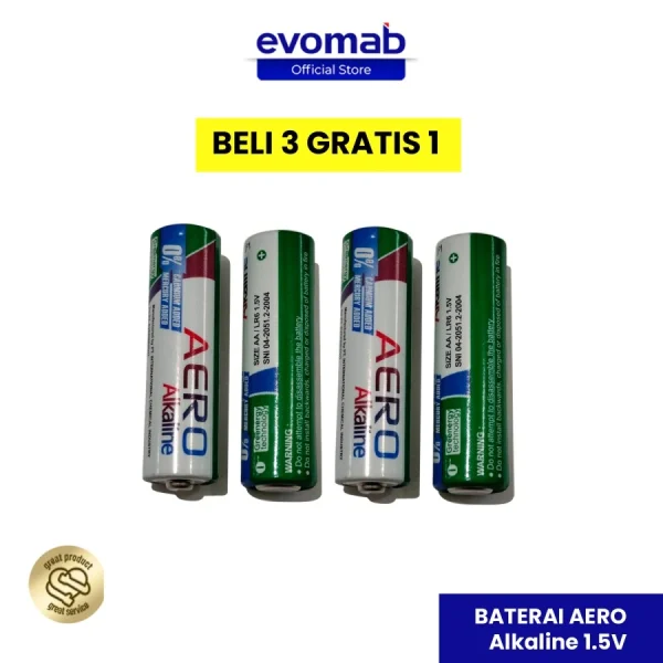 Baterai AA A2 Aero Alkaline 3+1 Beli 3 Gratis 1 1,5 Volt - Gambar 2