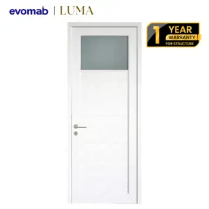LUMA UPVC Single Door 700x1950mm White | Garansi 1 Tahun | FREE Lever Handle Set Accero by evomab
